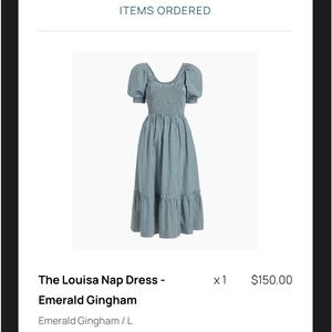 The Louisa Nap Dress - Hill House Home in Emerald Gingham Size Large